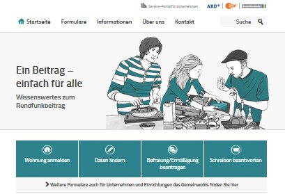 Auf www.rundfunkbeittrag.de ist die ehemalige GEZ zu finden